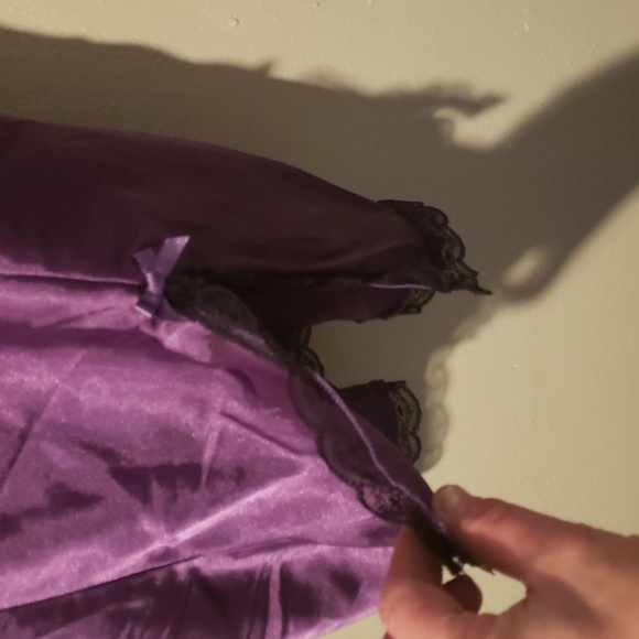 APT9 Lingerie Purple W/ Black Lace Trim Size Medium - Picture 12 of 15